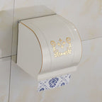 Vintage Bathroom Accessory Set Aluminum Paper Holder in White