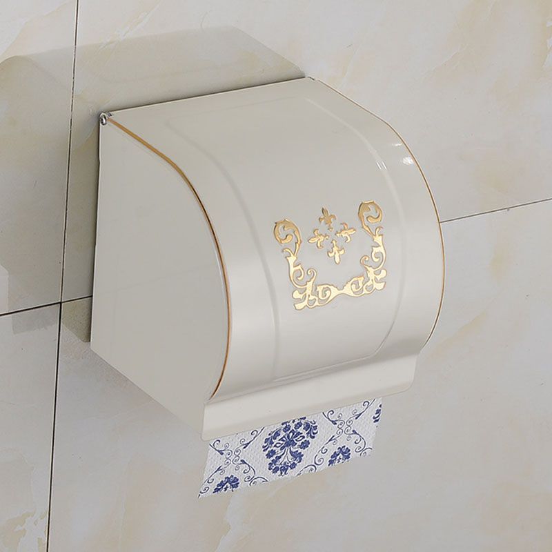 Vintage Bathroom Accessory Set Aluminum Paper Holder in White