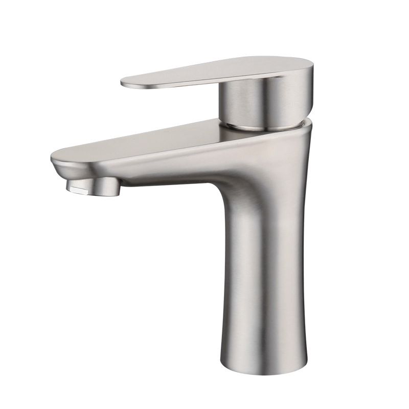 Round Single-Handle Bathroom Faucet Single Hole Sink Faucet in Chrome