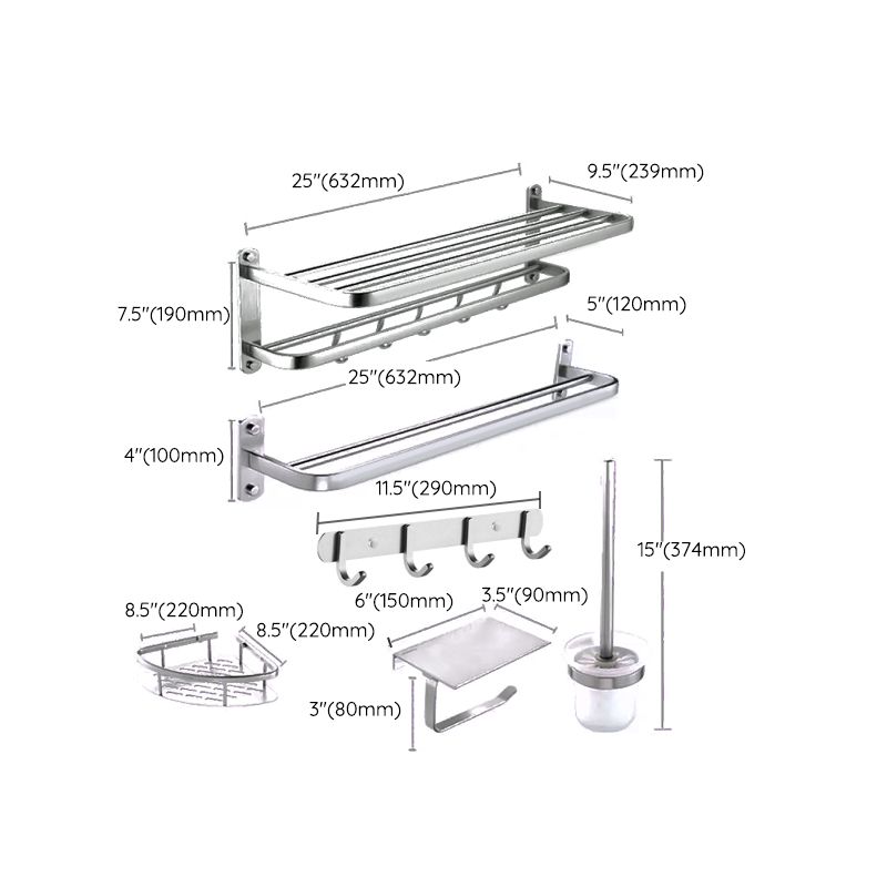 Modern Bathroom Set Tissue Holder Bath Shelf Stainless Steel Bathroom Accessory Set