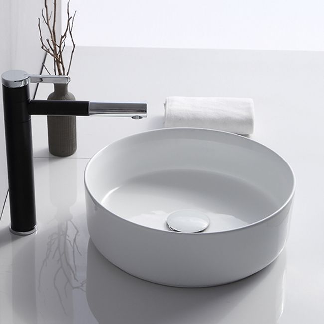 Modern Sink Ceramic Solid Color Round Sink