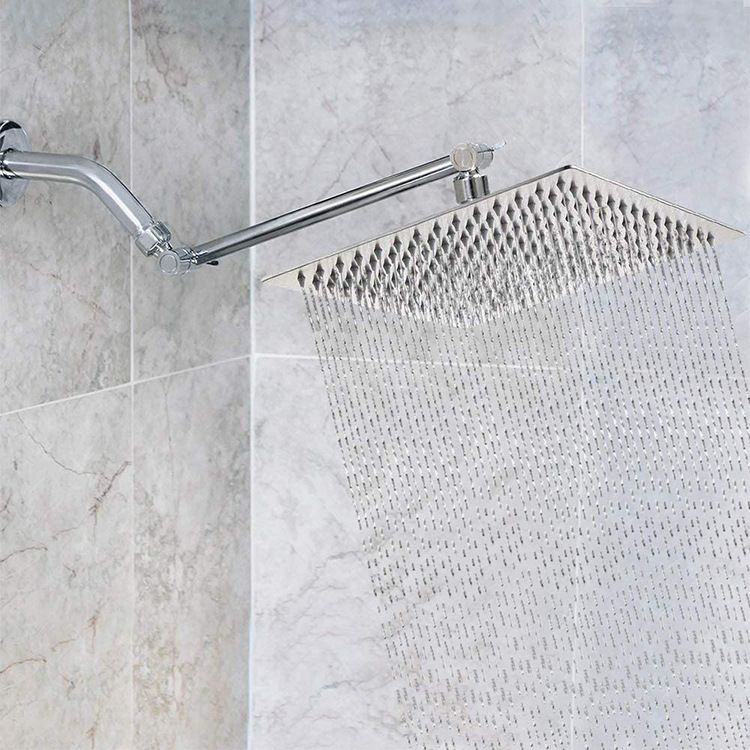 Modern square shower head wall mount standard spray fixed shower