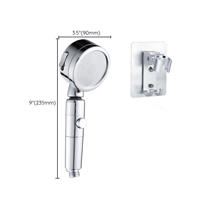 Contemporary Handheld Showerhead Round 3 Settings Sprayhead in Silver