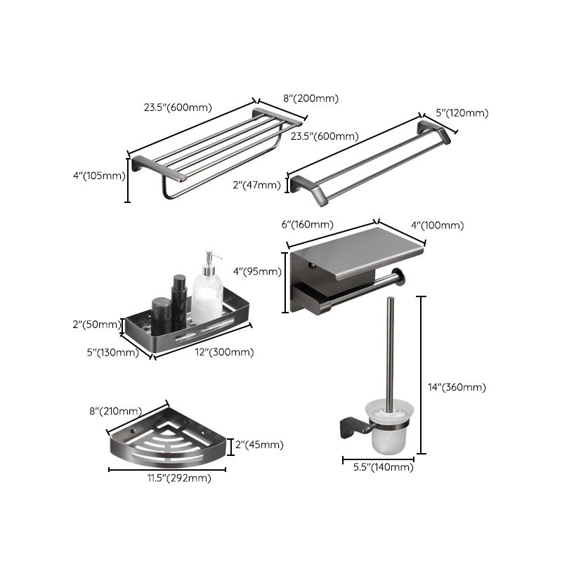 Modern Bathroom Accessories Hardware Set Gray Bathroom Accessories Set