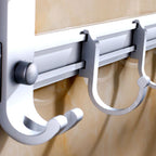 Silver Contemporary Bathroom Hardware Set Stainless Steel Aluminum Bathroom Set