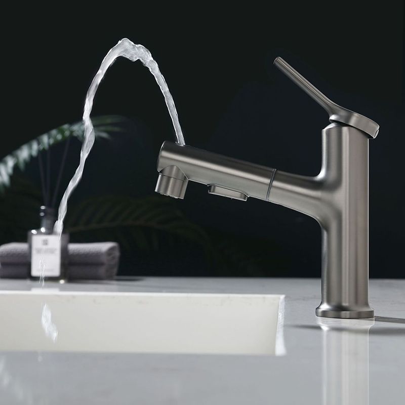 Modern Basin Faucet Copper Single Handle Low Arc Basin Faucet for Bathroom