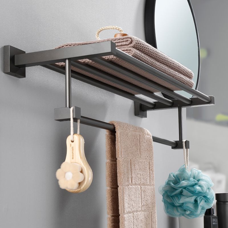 Contemporary bathroom accessories single piece or in a set made of gray metal