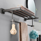 Contemporary bathroom accessories single piece or in a set made of gray metal