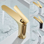 Luxury 1 Handle Sink Bathroom Faucet Round Brass Sink Faucet with Water Hose