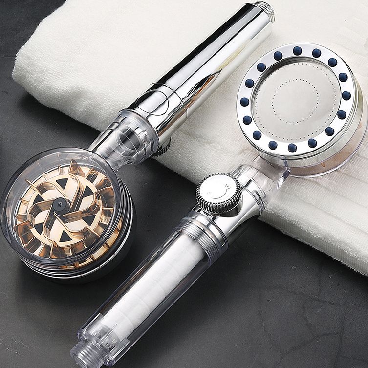 Contemporary Handheld Supercharged Showerhead Round Turbo Spray Head