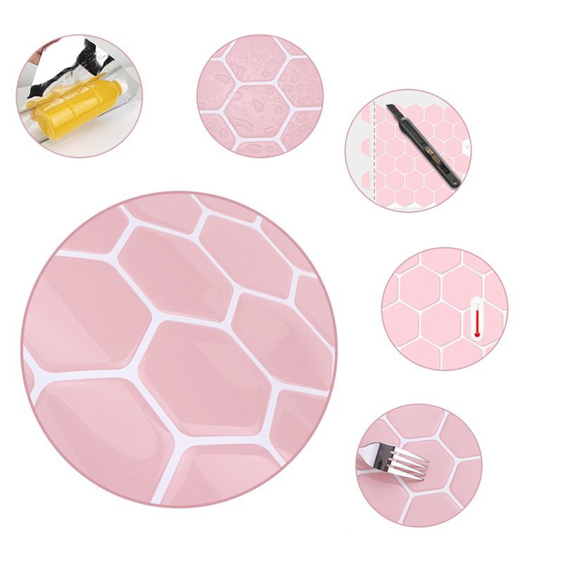 Self-adhesive tiles Solid Color Hexagonal Scratch-resistant Self-adhesive tiles