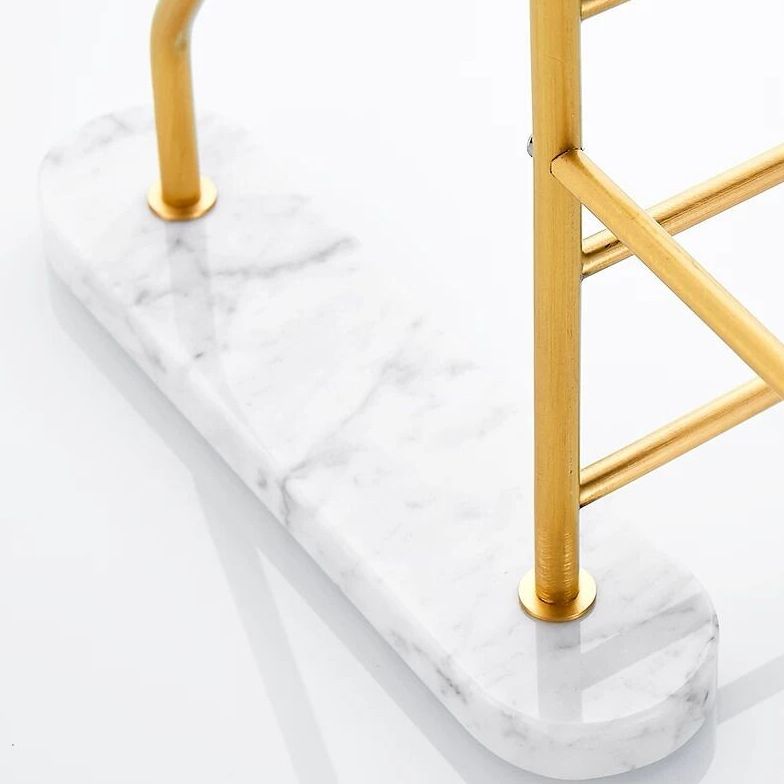 Modern bathroom accessories as a single piece or as a set in marble and metal