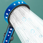 Modern 6 Setting Shower Head Adjustable Spray Pattern Matt Black Round Shower Head
