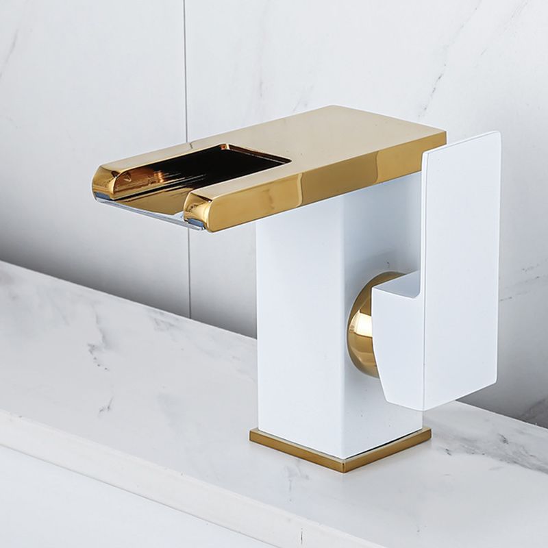 Contemporary Sink Faucet Solid Color Low Arc Bathroom Sink Faucet