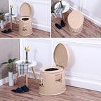 Contemporary Plastic Floor-Mounted Toilet Bowl with Seat for the Bathroom