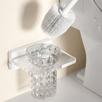 White & clear acrylic bathroom accessory set with towel holder/paper holder/robe hooks