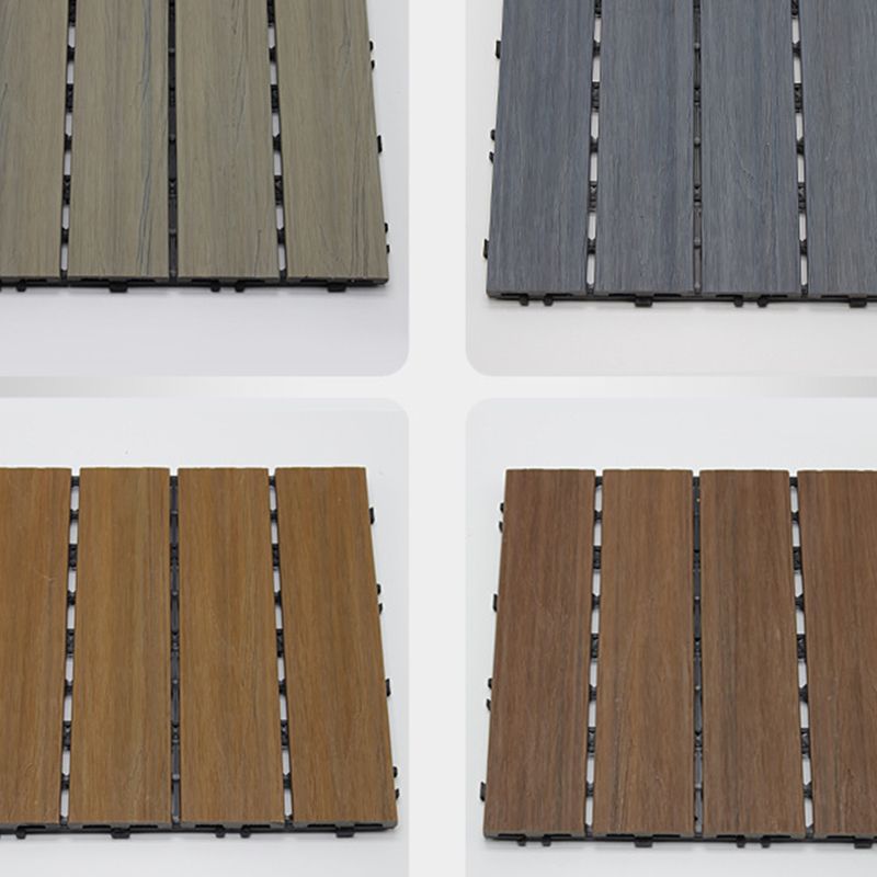 12" X 12" 4-Slat Square PVC Floor Tiles Snap-Fit Installation Floor Tiles