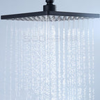 Black Square Fixed Shower Head Modern Style Wall Mounted Shower Head