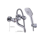 Chrome Bathroom Faucet Trim Wall-mounted Swing Faucet with Hand Shower