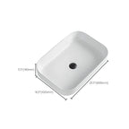 Contemporary Bathroom Sink Porcelain Rectangular Vessel Sink Sink Only
