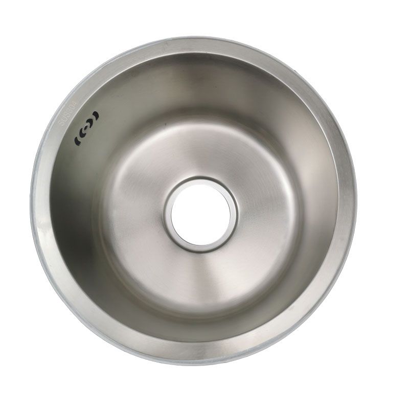 Round Stainless Steel Sink Built-in Sink with Basket Strainer