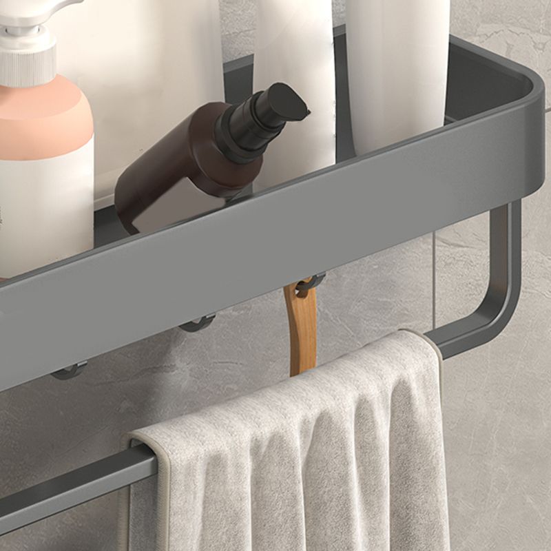 Modern Grey 2-piece Bathroom Accessory Set, Matte Grey, Bathroom Shelf