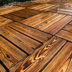 Outdoor composite decking tiles with snap-in stripe detail kit decking tiles