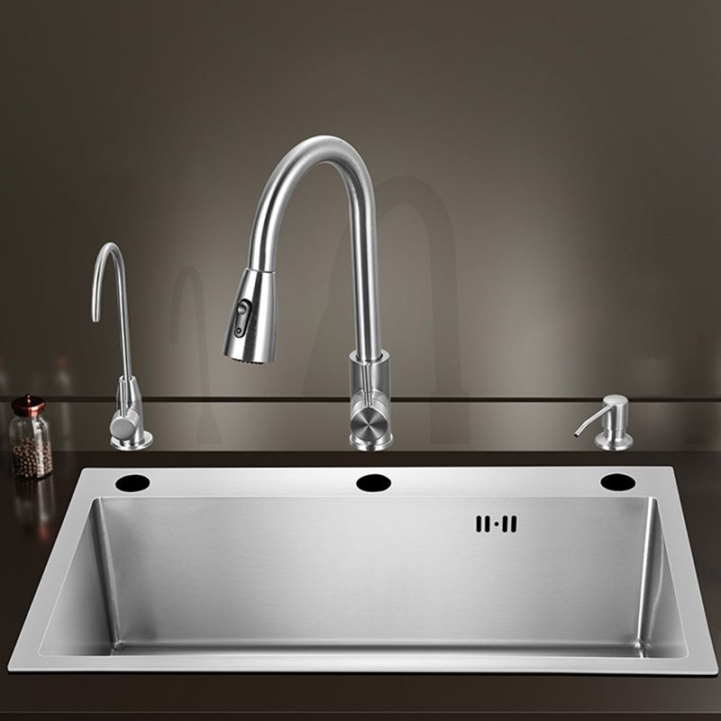 Contemporary Style Kitchen Sink Stainless Steel Color Fast Built-In Sink