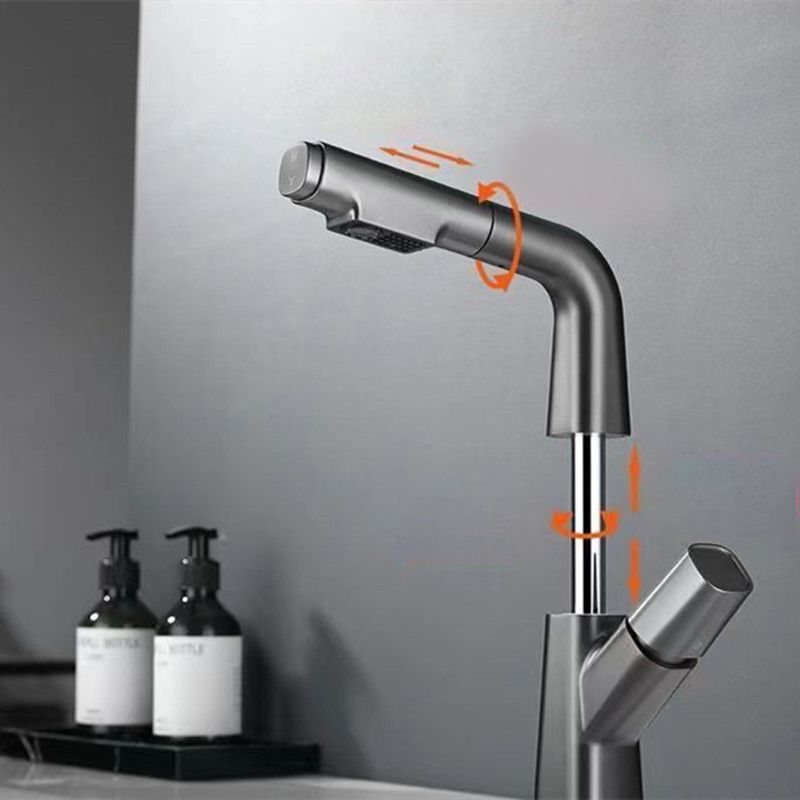 Modern Centerset Bathroom Faucet Solid Color Copper Sink Faucet