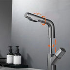 Modern Centerset Bathroom Faucet Solid Color Copper Sink Faucet
