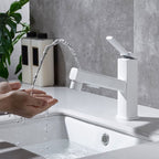 Lever Handle Faucet Pull-Out Basin Faucet with Swivel Spout