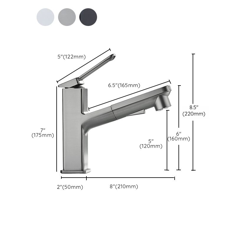 Modern Brass Water Faucet Center Mount Bathroom Faucet with Water Hose