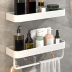 White 2-piece Bathroom Hardware Modern Bathroom Accessories Set, Bathroom Shelf