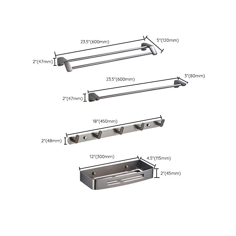 Gray traditional bathroom hardware set stainless steel bathroom accessory set