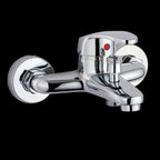 Modern Silver Bathtub Spout Single-Hole and Two-Hole Installation Faucet