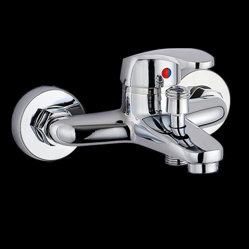 Modern Silver Bathtub Spout Single-Hole and Two-Hole Installation Faucet