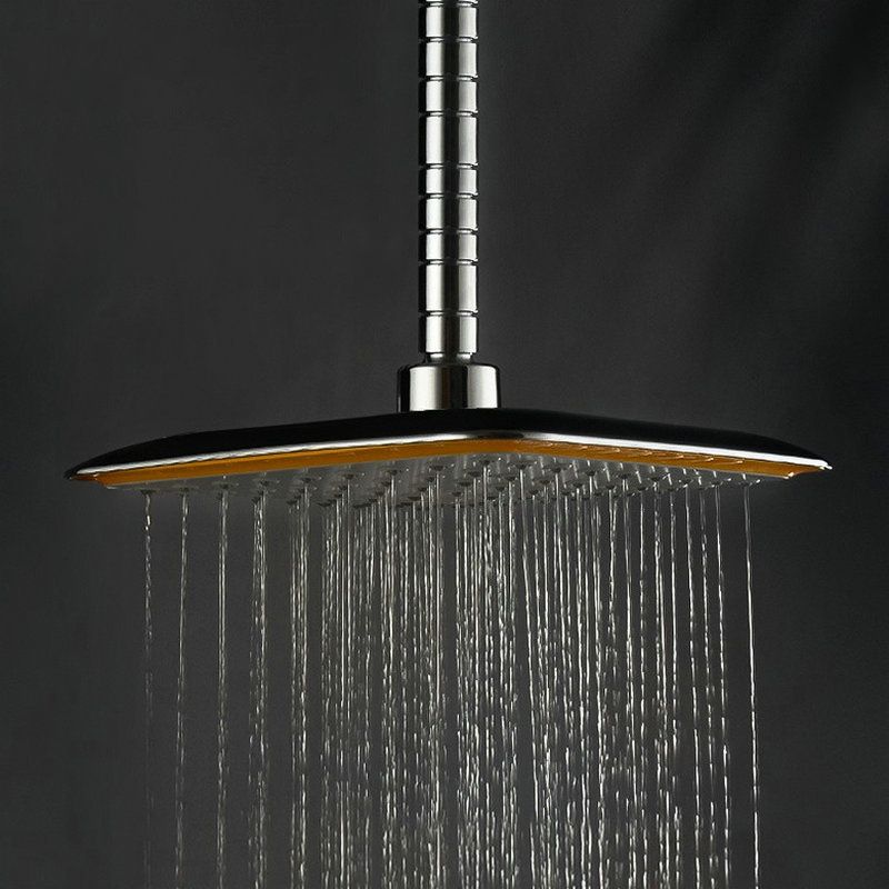 Modern Square Showerhead Combo Chrome Rainfall Showerhead