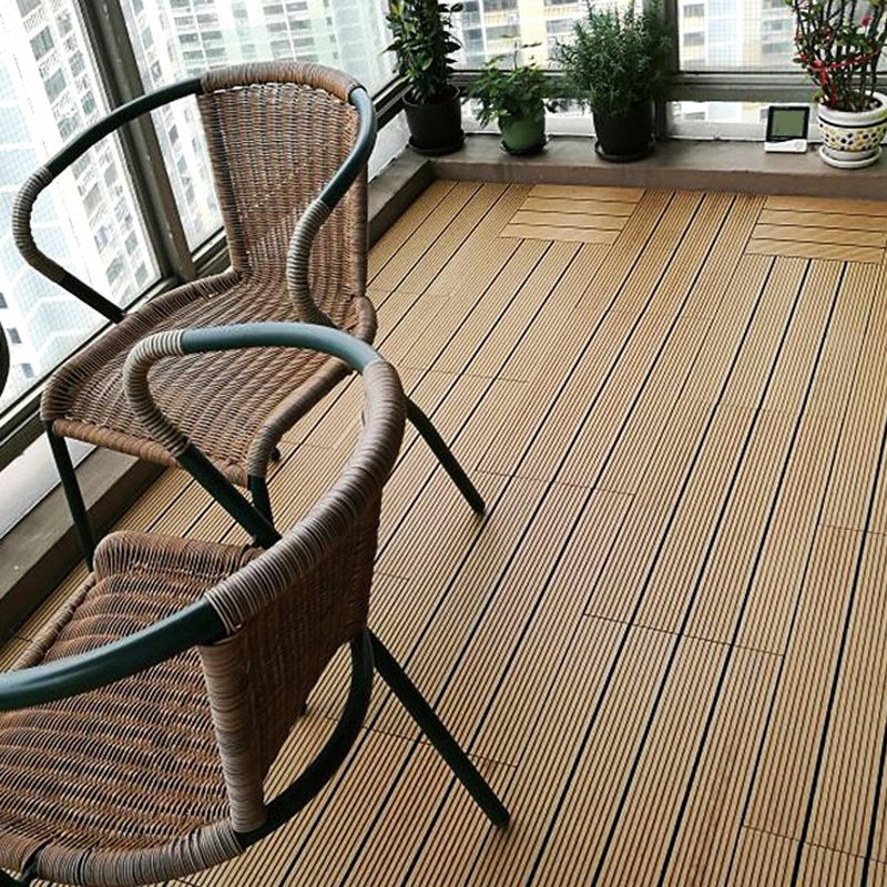 Wire brushed wooden floor tiles Click-Lock engineered wood for patio garden