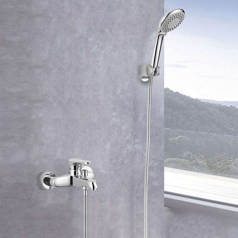 Bathroom Bathtub Pull-Out Wall-Mounted Hand Shower Fixed Bathtub Faucet