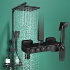 Modern adjustable water flow shower faucet shower hose shower system on the wall