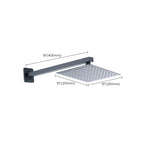 Black Square Fixed Shower Head Modern Style Wall Mounted Shower Head