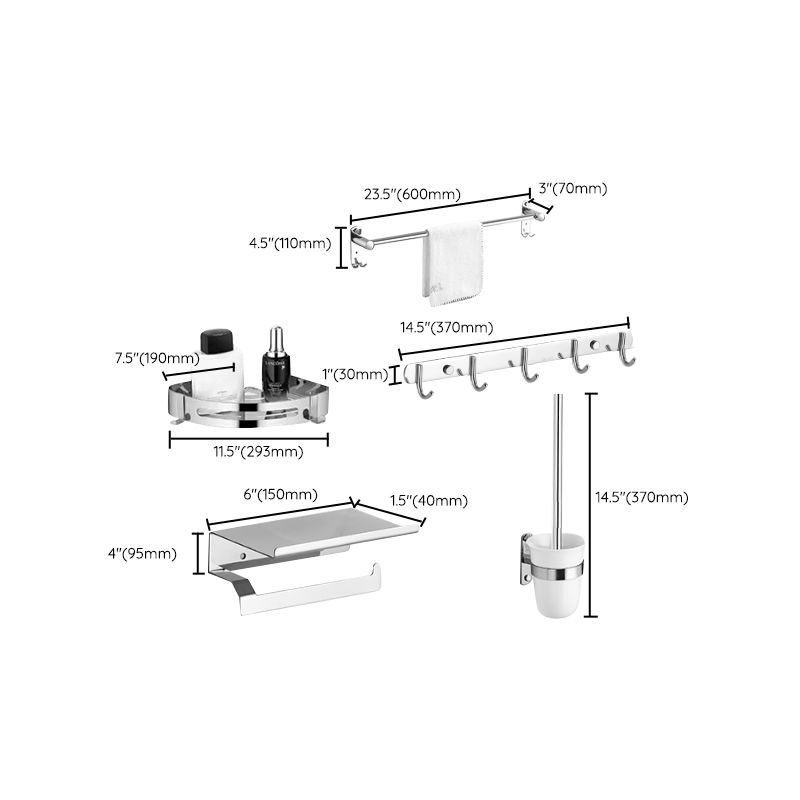 Modern Bathroom Accessory Set Stainless Steel Bathroom Shelf Bathroom Set