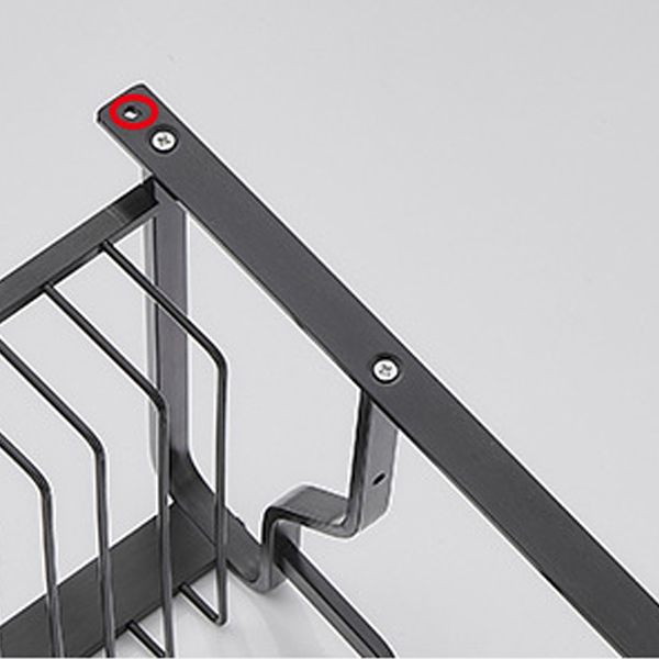 Black / Silver Bathroom Accessories Aluminum Hardware Set Bathroom Shelf