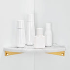 2-piece bathroom fitting set metal and marble bathroom shelf set