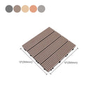 12" X 12" 4-Slat Square Deck/Patio Floor Tiles Snap Installation Floor Plank Tiles