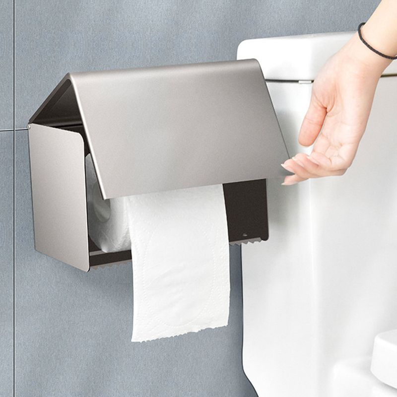 Contemporary Metal 5-piece Bathroom Accessories Set with Bath Shelf