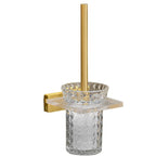 Metal and acrylic bathroom accessories as a single piece or in a set in gold
