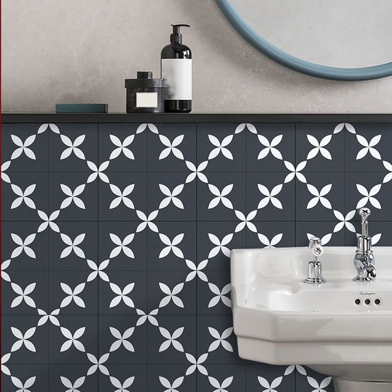 Square Indoor Vinyl Flooring Peel and Stick Floral Print Waterproof Vinyl Flooring