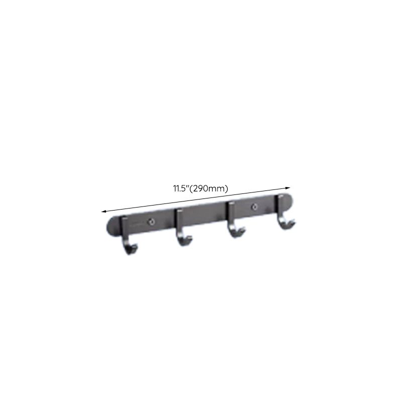Contemporary bathroom accessory set made of aluminum with towel holder/bath shelf