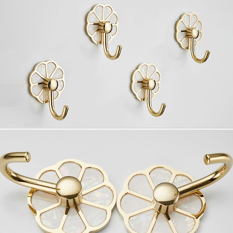 Polished 10-piece bathroom accessory set metal corrosion-resistant bathrobe hooks